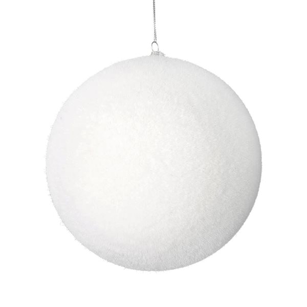 Vickerman 10-in White Flocked Ball Ornament