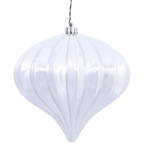 Vickerman 5.7-in Silver Shiny Onion Christmas Ornament - 3/Pk