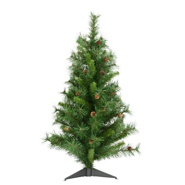 Vickerman 3-ft Cheyenne Pine Full Artificial Christmas Tree with 115 PVC Tips - Unlit