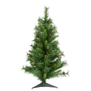 Vickerman 3-ft Cheyenne Pine Full Artificial Christmas Tree with 115 PVC Tips - Unlit