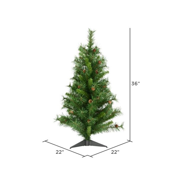 Vickerman 3-ft Cheyenne Pine Full Artificial Christmas Tree with 115 PVC Tips - Unlit