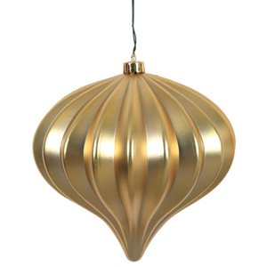 Vickerman 5.7-in Gold Matte Onion Christmas Ornament - 3/Pk