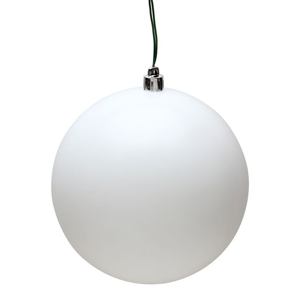Vickerman 4.75-in White Matte Ball Ornament - 4/Pk
