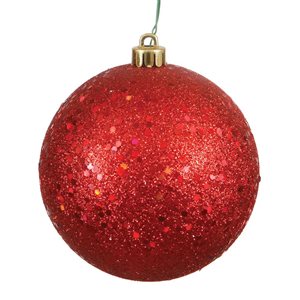 Vickerman 6-in Red Sequin Ball Ornament - 4/Pk