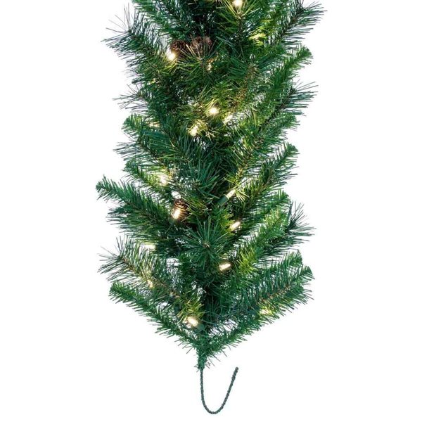 Vickerman 9-ft x 14-in Cheyenne Artificial Christmas Garland w/ 100 Warm White LED Lights