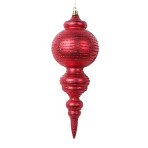 Vickerman 10-in Matte Red Finial Ornament - 2/Pk