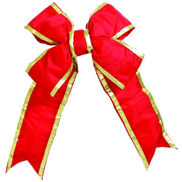 Vickerman 18 W x 23-in L Red-Gold Nylon Outdoor Christmas Bow