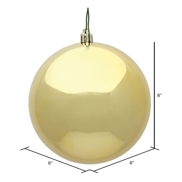 Vickerman 8-in Gold Shiny Ball Ornament