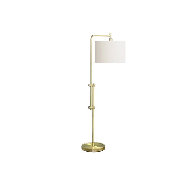 Monarch Specialties 63-in Brass Metal, Ivory / Cream Shade Floor Lamp