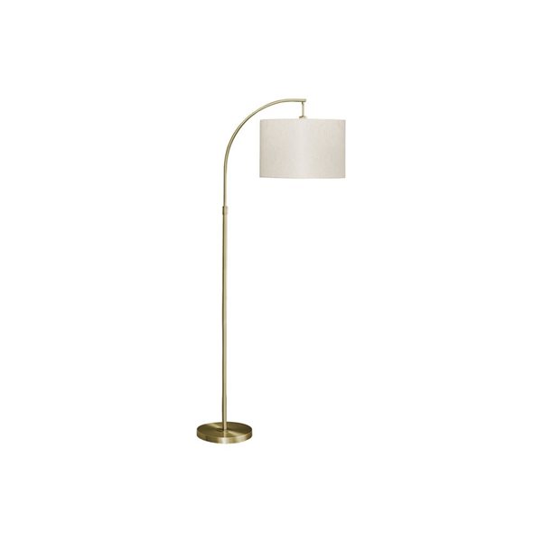 Monarch Specialties 65-in Brass Metal, Ivory / Cream Shade Floor Lamp