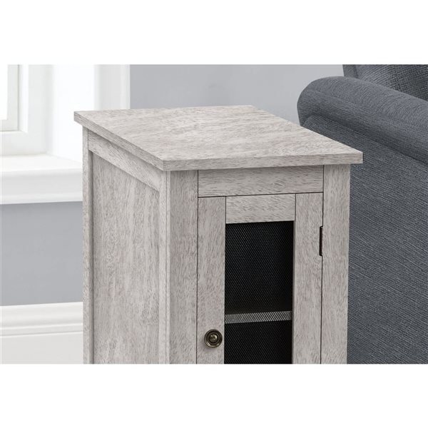 Monarch Specialites Grey Veneer Narrow Accent Table with Storage