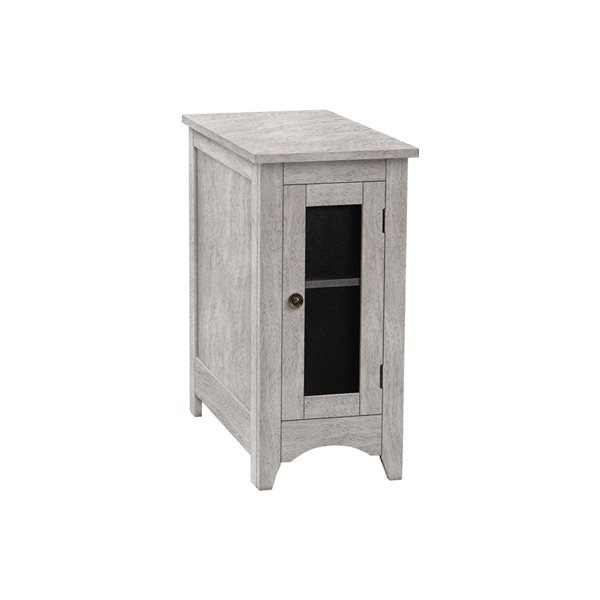 Monarch Specialites Grey Veneer Narrow Accent Table with Storage
