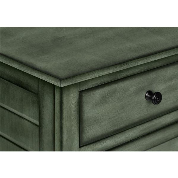 Monarch Specialites Antique Green Veneer Accent Table with Storage Drawer