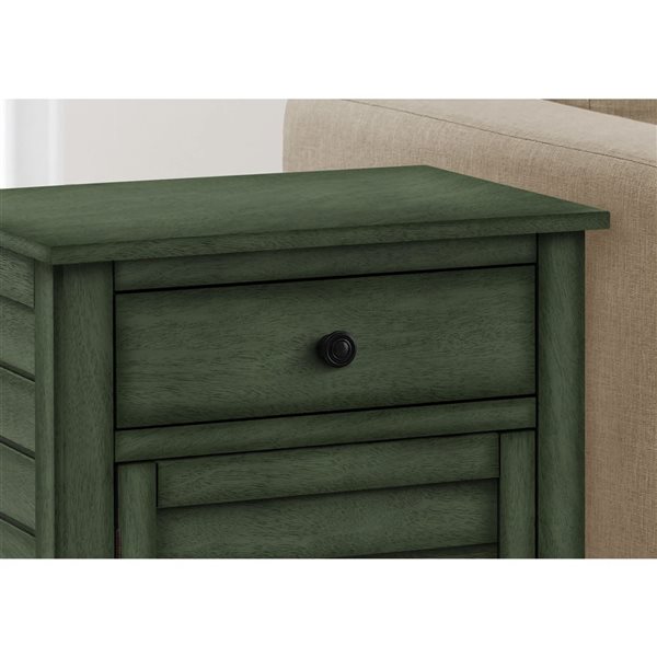 Monarch Specialites Antique Green Veneer Accent Table with Storage Drawer