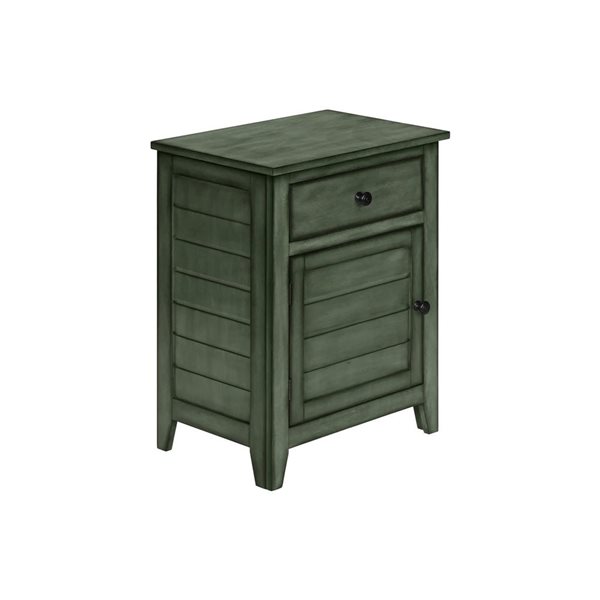 Monarch Specialites Antique Green Veneer Accent Table with Storage Drawer