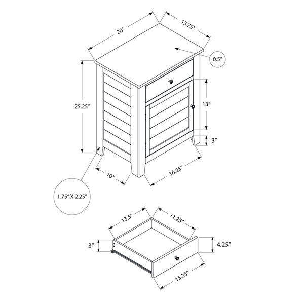 Monarch Specialites Antique Green Veneer Accent Table with Storage Drawer