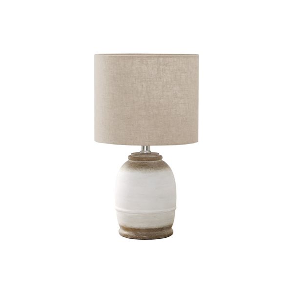 Monarch Specialties 16-in Cream Resin, Beige Shade Table Lamp