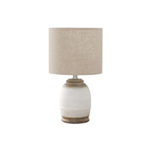 Monarch Specialties 16-in Cream Resin, Beige Shade Table Lamp