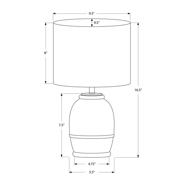 Monarch Specialties 16-in Cream Resin, Beige Shade Table Lamp