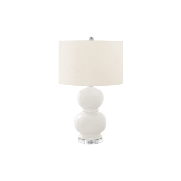 Monarch Specialties 25-in Cream Ceramic, Ivory / Cream Shade Table Lamp