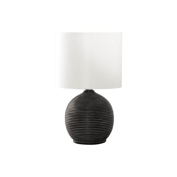 Monarch Specialties 16-in Black Resin, Ivory / Cream Shade Table Lamp