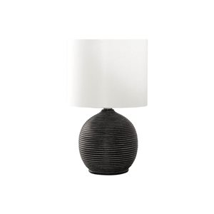 Monarch Specialties 16-in Black Resin, Ivory / Cream Shade Table Lamp