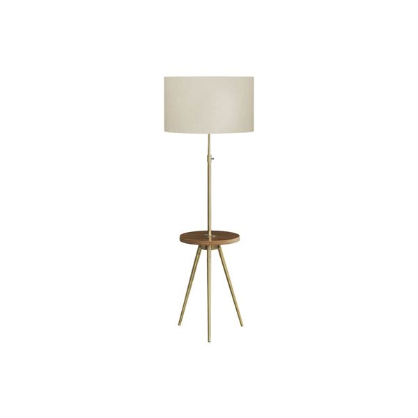 Monarch Specialties 63-in Gold Metal, Ivory / Cream Shade Floor Lamp