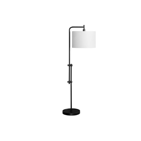 Monarch Specialties 63-in Black Metal, Ivory / Cream Shade Floor Lamp