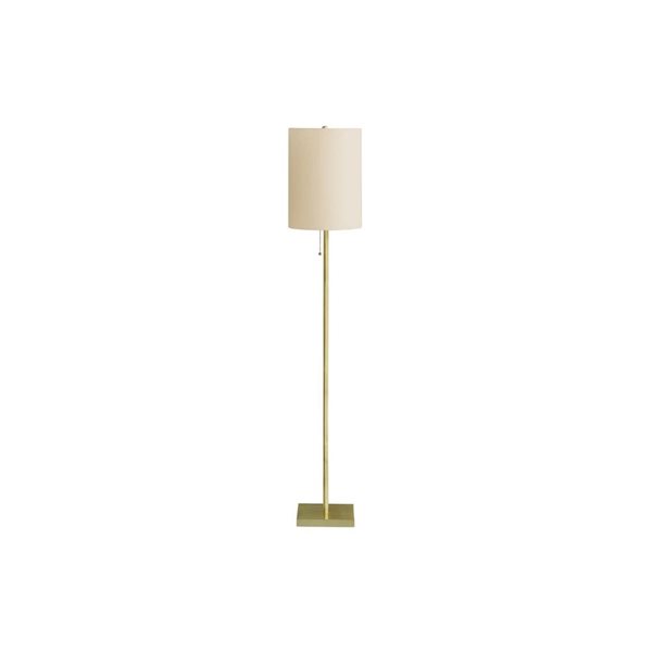 Monarch Specialties 62-in Brass Metal, Ivory / Cream Shade Floor Lamp