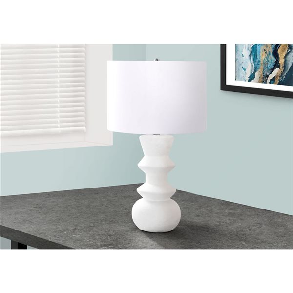 Monarch Specialties 26-in Cream Ceramic, Ivory / Cream Shade Table Lamp