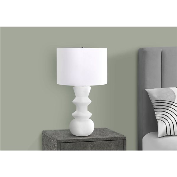 Monarch Specialties 26-in Cream Ceramic, Ivory / Cream Shade Table Lamp