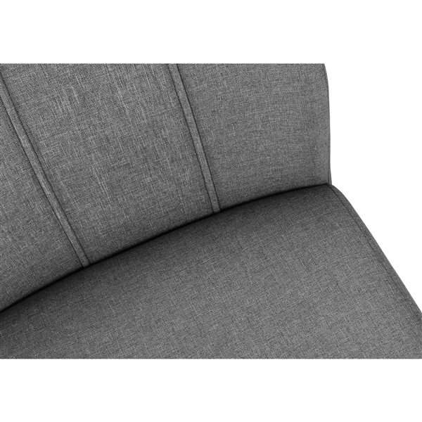 Monarch Specialties Set of 2 39-in Grey Fabric and Chrome Metal Upholstered Dining Chair