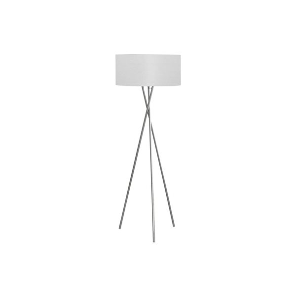 Monarch Specialties 62-in Nickel Metal, Grey Shade Floor Lamp