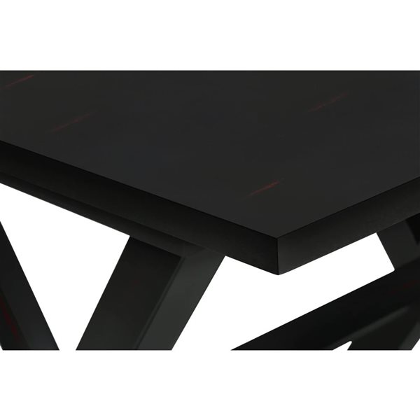Monarch Specialites Black Veneer Square Accent Table