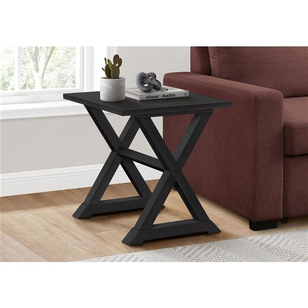 Monarch Specialites Black Veneer Square Accent Table