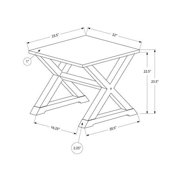 Monarch Specialites Black Veneer Square Accent Table