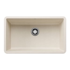 BLANCO Precis SILGRANIT Soft White 30-in Single Bowl Undermount Kitchen Sink