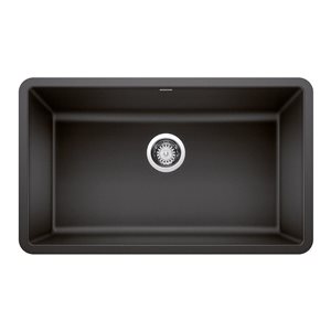 BLANCO Precis SILGRANIT Anthracite 30-in Single Bowl Undermount Kitchen Sink