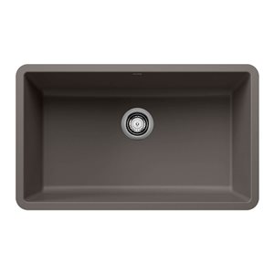 BLANCO Precis SILGRANIT Volcano Gray 30-in Single Bowl Undermount Kitchen Sink