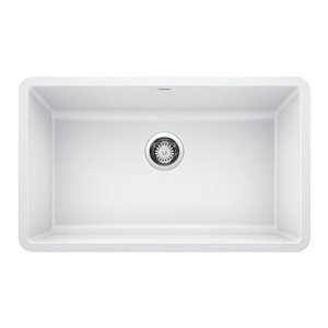 BLANCO Precis SILGRANIT White 30-in Single Bowl Undermount Kitchen Sink