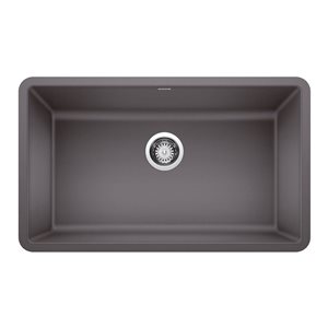 BLANCO Precis SILGRANIT Cinder 30-in Single Bowl Undermount Kitchen Sink