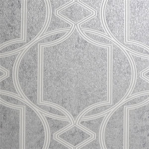 Superfresco Deco Geo Soft Grey Unpasted Wallpaper - 56-ft²/Per Roll