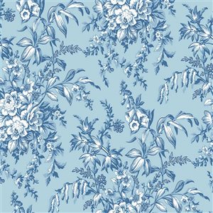 Laura Ashley Picardie Blue Sky 56-ft² Unpasted Wallpaper