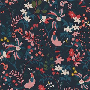 Joules 20.5-in W Pink/Red/Teal Fields Edge Floral Unpasted Wallpaper - 56-ft²