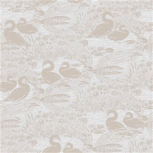 Laura Ashley 20.5-in W Dove Grey Swans Unpasted Wallpaper - 56-ft²