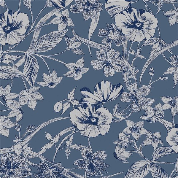 Laura Ashley 20.5-in W Midnight Blue Summerhill Unpasted Wallpaper - 56-ft²