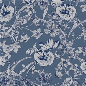 Laura Ashley 20.5-in W Midnight Blue Summerhill Unpasted Wallpaper - 56-ft²