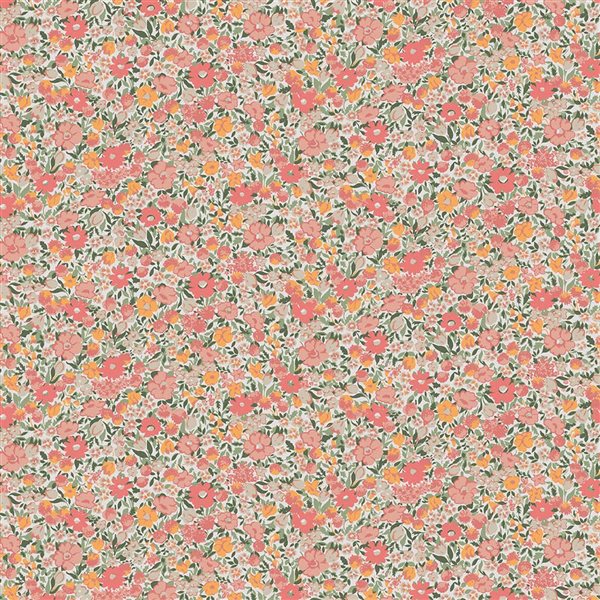 Joules Loveston Coral Pink 56-ft² Unpasted Wallpaper