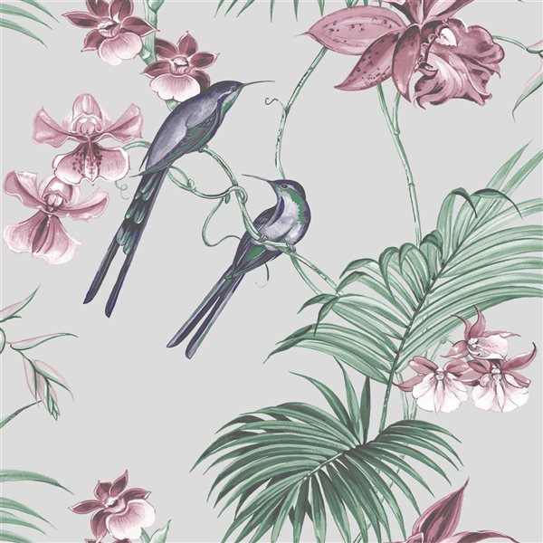 Julien Macdonald Utopia Grey Removable Wallpaper - 56-ft²/Per Roll