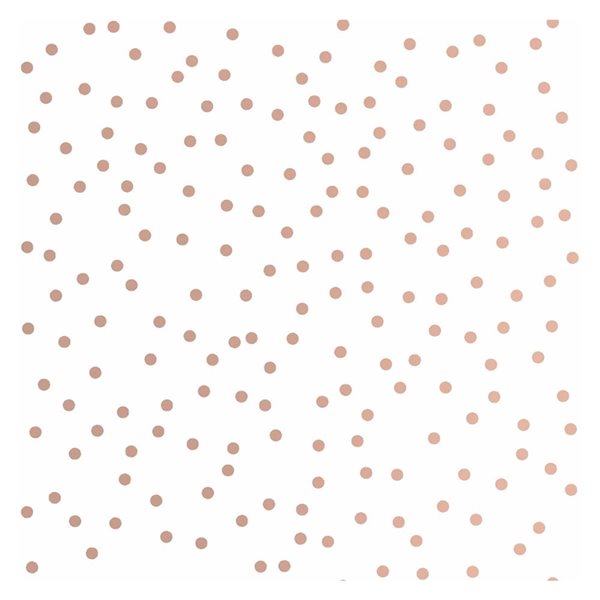 Boutique Confetti Rose Gold/White Polka Dot Removable Wallpaper - 56-ft²/Per Roll